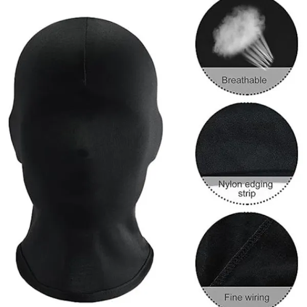 Sharharge 2 st svart helmask Halloween spandex huva mask Huvudskydd Ansiktslös mask för unisex cosplay kostym> Masker