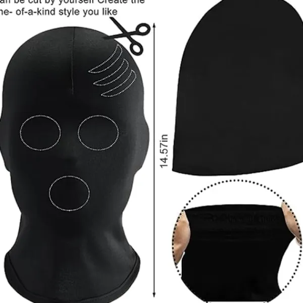 Sharharge 2 st svart helmask Halloween spandex huva mask Huvudskydd Ansiktslös mask för unisex cosplay kostym> Masker