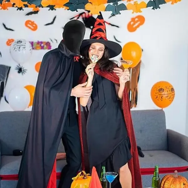 Sharharge 2 st svart helmask Halloween spandex huva mask Huvudskydd Ansiktslös mask för unisex cosplay kostym> Masker