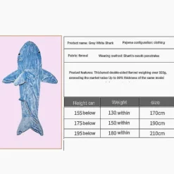 Bluedio Shark Blanket Hoodie Vuxen - Shark Onesie Adult Bärbar filt - Shark Blanket Super Soft Cozy Fla><noscript><img width=