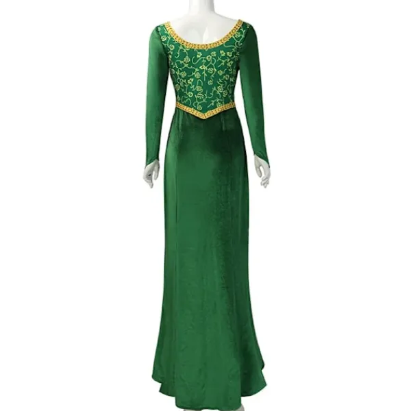 KOOLYOU Shrek Cosplay Kostym Anime Prinsessa Grön Klänning Fiona Klänning Shrek Cosplay Kostym Kvinnor Sexig Sammet Halloween Karneval Kläder wig> Peruker