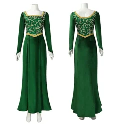 Shrek Cosplay Kostymer 2024 Prinsessan Fiona Tryckt Klänning Kvinnor Sexig Kvadratisk Hals Velvet Långärmad Klänning Halloween Karneval Kläder Grön XXL | Fyndiq><noscript><img width=
