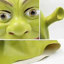 Shrek Kostym Halloween Cosplay Vuxen Hel Huvud Grön Shrek Mask Latexmasker><noscript><img width=