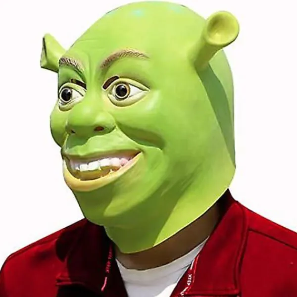 Shrek Mask Kostym Halloween Cosplay Vuxen Hel Huvud Grön Shrek Mask Latexmasker> Masker