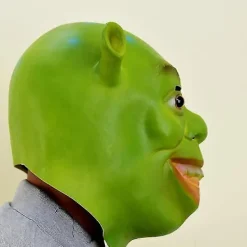 Shrek Mask Kostym Mask Halloween Cosplay Hel Huvud Grön Vuxen Shrek Mask Latex-Perfekt> Masker