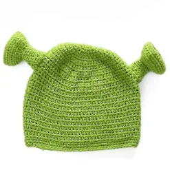 Shrek-hattar för vuxna med öron - Grön mössa för Halloween-fest []> Huvudbonader