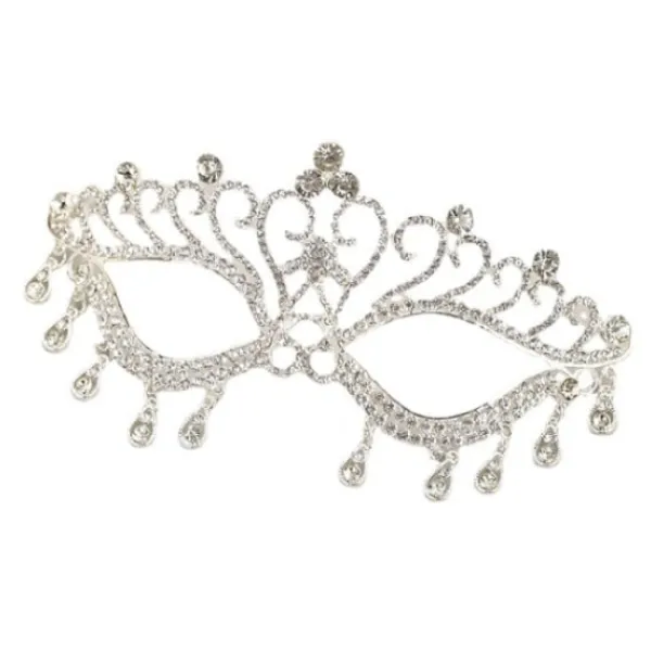 Silver Party Supply Kit 1pc Kreativ festmask Chic Rhinestone> Masker