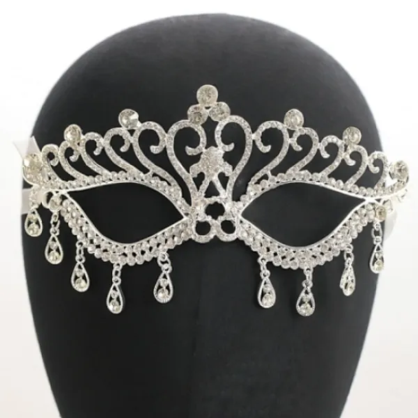 Silver Party Supply Kit 1pc Kreativ festmask Chic Rhinestone> Masker
