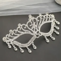 Silver Party Supply Kit 1pc Kreativ festmask Chic Rhinestone><noscript><img width=