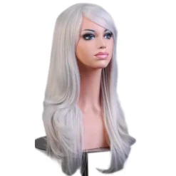 Silvervit Peruk 70cm Cosplay Kostym vit vit> Peruker