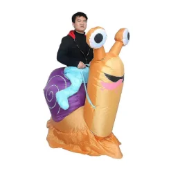 Simbok Party Uppblåsbar Dräkt Cyklande Snigel Rolig Blås Upp Kostym Party Kläder För Vuxen> Dräkter