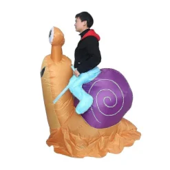 Simbok Party Uppblåsbar Dräkt Cyklande Snigel Rolig Blås Upp Kostym Party Kläder För Vuxen><noscript><img width=