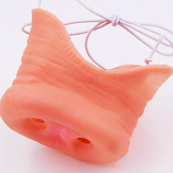 Simulerad grisnäsa med elastiskt band, kostymdjurmask, Halloween-festrekvisita (1 st)> Masker
