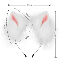 Simulerad plysch rävöron pannband svans cos kläder kostym Mörkgrå Mörkgrå><noscript><img width=