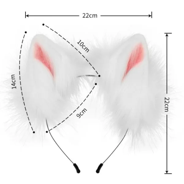 Simulerad plysch rävöron pannband svans cos kläder kostym Mörkgrå Mörkgrå> Tillbehör