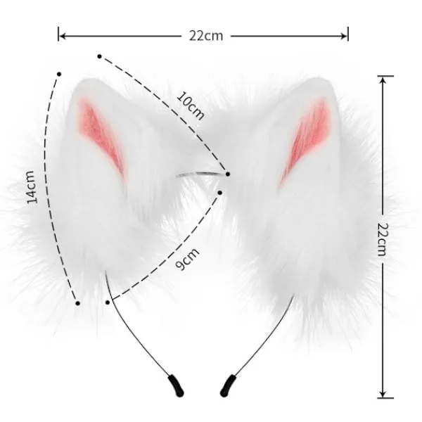 Simulering plysch räv öron pannband svans cos kläder kostym -a> Tillbehör