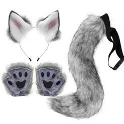 Simuleringsplysch rävöron pannband svans cos kläder kostym -a> Tillbehör