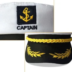 Sjökaptenshatt, Sjömanshatt för Vuxna, Kaptenhatt Sjömanskostym> Huvudbonader