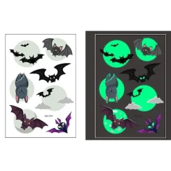 Schnapign Självlysande barntatueringar 5 ark med Halloweenmotiv> Smink