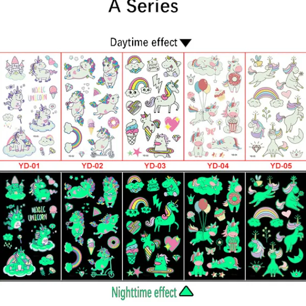 Självlysande UV-tatueringar, Enhörning A_max> Smink