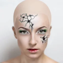 Skalliga Huvor Latex Skallig Hätta för Vuxna Smink Skalligt Huvud Peruk Hätta Kostymtillbehör 4st><noscript><img width=