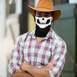 Skeletthandskar och skalle ansiktsmask, skelett halloweenkostym,><noscript><img width=