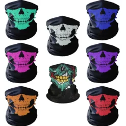 Skelettmask / Scarf / Halsduk | Halloween - Skelettmask Grön> Dräkter