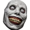 Skräck Halloweenmask leende demon skräck vit mask med ögon rollspel, vit> Masker