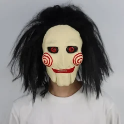 KOOLYOU Skräckdemon Jigsaw Sågmask Cosplay Spiral: Från Saw-boken Läskiga Mördare Latexhjälm Halloweenfest Kostymrekvisita Jigsaw Saw Mask> Masker