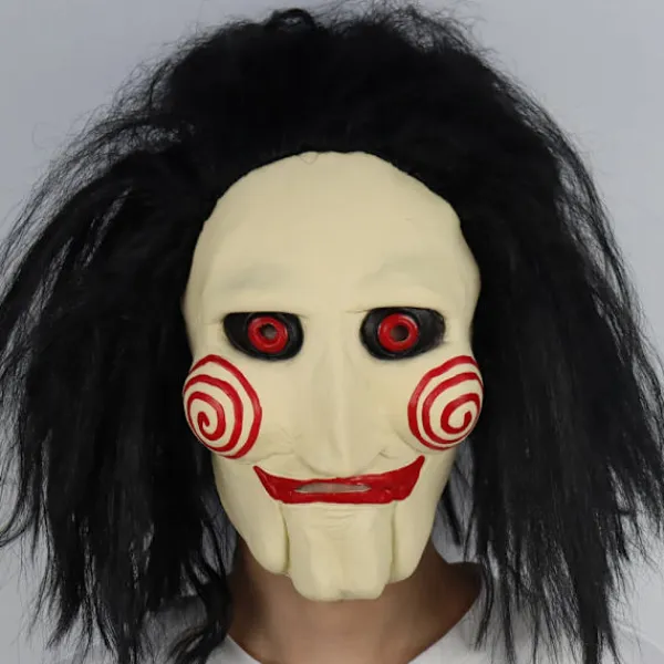 KOOLYOU Skräckdemon Jigsaw Sågmask Cosplay Spiral: Från Saw-boken Läskiga Mördare Latexhjälm Halloweenfest Kostymrekvisita Jigsaw Saw Mask> Masker