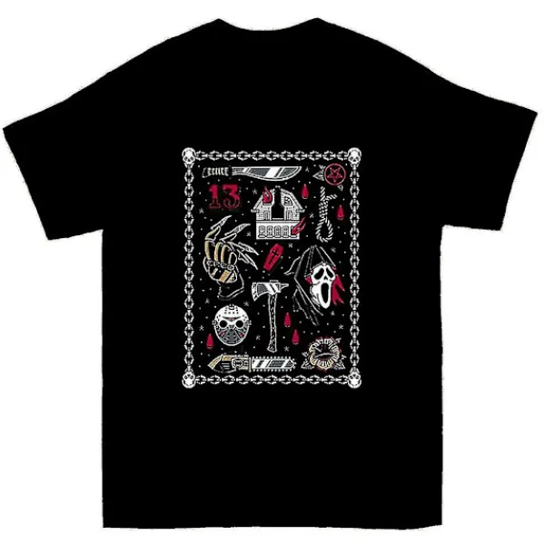 Skräckfilm Flash Traditionell Tattoo Goth T-shirt> Smink