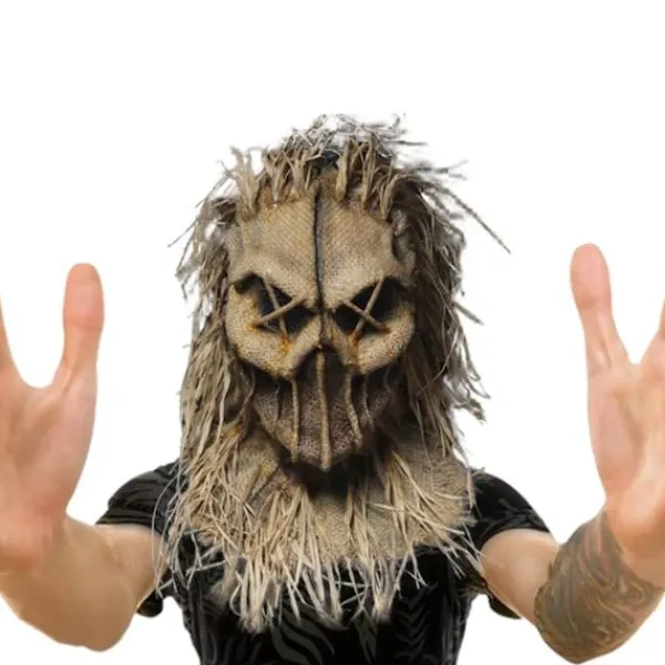 KOOLYOU Skräckmask för Halloween - Kråkskrämmasken - Kreativ Halloween-kostymhuvudbonad för Maskeradfest Cosplay Läskiga Rekvisita A> Masker
