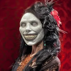 Fashion Hitch Skrämmande Halloween mask leende demoner skräck ansikte masker den ondskan cosplay rekvisita><noscript><img width=