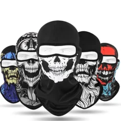 Skull Men Balaclava Ski Mask Cycling Caps Snowboard Face Cover Motorcycle Bicycle Helmet Hood Bandana Scarf Breathable Windproof> Masker