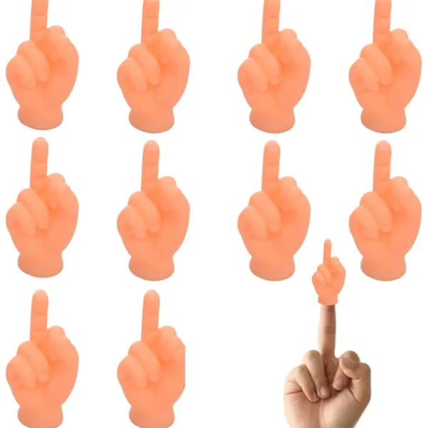 Små Händer för Fingrar - 10 st Söta Mini Handdockor (Långfingret) Premium Gummi> Tillbehör