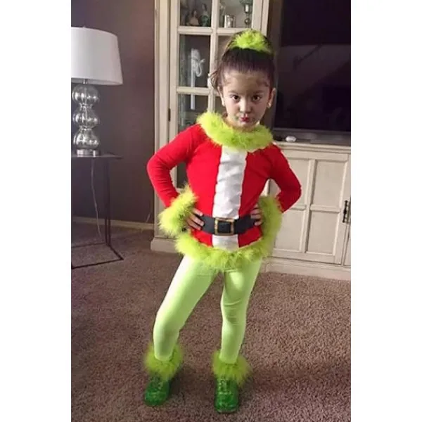 TrueNorth Småbarn Baby Pojkar Flickor Juldräkt Tomte Långärmad Jacka Fleece Kappa Byxor Hatt Helg Cosplay Kläder 10-13 years old> Dräkter