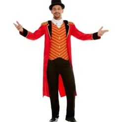 Smiffys Herr Deluxe Cirkusdirektör Kostymset L R Röd/Svart L R> Dräkter