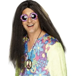 Smiffys Hippie Peruk Lång Brun One Size One Size> Peruker