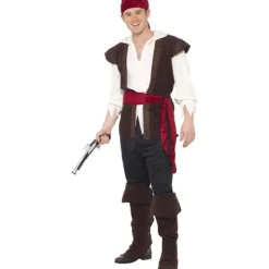 Smiffys Piratkostymset för män XL Brun XL> Dräkter