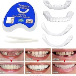 Smile Snap On Lösa Tänder Övre Nedre Tandfasader Proteser Tandskydd Set PTW> Tillbehör