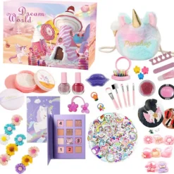 Smink Julkalender - Adventskalender med Leksakssmink Enhörningsgåva för Flickor> Smink