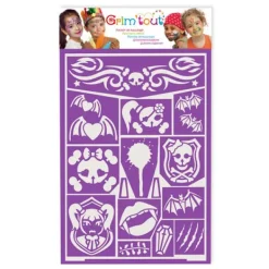 GRIM'TOUT Sminkmall - Prinsessa Dracula - 13 mallar - Klistermärke - Återanvändbar - Tvättbar> Smink