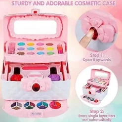 Sminkset för barn, tvättbart sminkset för flickor, leksaker för flickor, julklappar och födelsedagspresenter för flickor 4-10 år> Smink