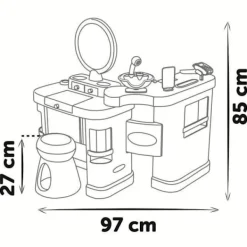 SMOBY - My Beauty Center - 3-i-1 skönhetssalong - Frisörsalong, nagelsalong, låtsasmink - 26 tillbehör - Från 3 år><noscript><img width=