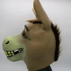 Åsna Mask, Halloween Shrek Åsna Huvudmask, Nyhet Deluxe Kostymfest Cosplay Latex Djurhuvudmask för Vuxna><noscript><img width=