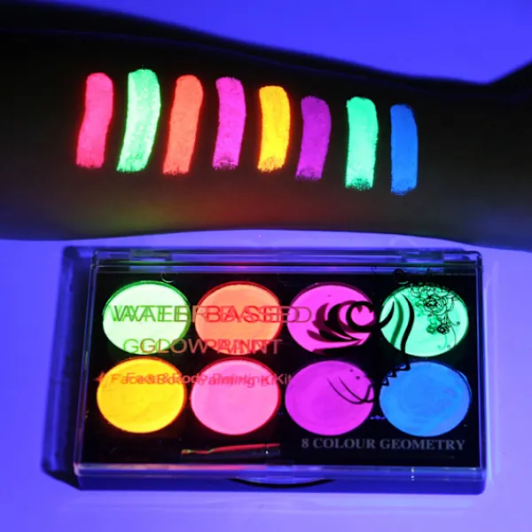 Snabbtorkande vattenlöslig kroppsfärg 8 färger Jul Makeup Verktyg Konsttillbehör> Smink