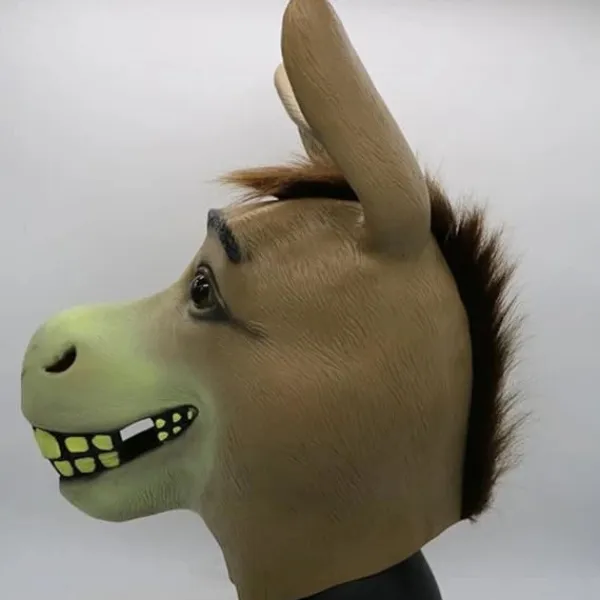 Åsnemask, Halloween Shrek åsnehuvudmask, lyxig nyhetsdräkt rollspels latex djurhuvudmask> Masker