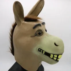 no brand Åsnemask, Halloween Shrek Åsnehuvudmask, Nyhet Deluxe Kostymfest Cosplay Latex Djurhuvudmask för vuxen> Masker