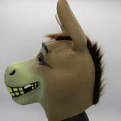 no brand Åsnemask, Halloween Shrek Åsnehuvudmask, Nyhet Deluxe Kostymfest Cosplay Latex Djurhuvudmask för vuxen><noscript><img width=