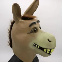 no brand Åsnemask, Halloween Shrek Åsnehuvudmask, Nyhet Deluxe Kostymfest Cosplay Latex Djurhuvudmask för vuxen><noscript><img width=